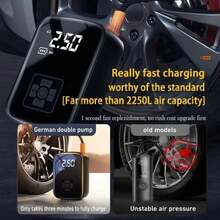 Wireless Car Air Compressor Electric Tire Inflator Pump For Motorcycle Bicycle Boat Car Tire Ball, Black - 打氣泵100w - 查看 4