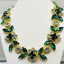 1件钻石缝纫工艺链，优雅简约钻石艺术身体链，钻石镶边链饰，爪链，水晶钻石链，闪亮DIY钻石艺术配饰，可调节水晶肩链，服装装饰 - 彩色 - 查看 15