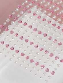 6片/1片 2mm/3mm/4mm 多规格几何形状自粘水钻贴纸，仿真珠宝水晶钻石，心形、五角星、花朵、水滴形，可用于脸部、眼睛、尾巴和头发装饰，适用于DIY工艺品和艺术项目、嘉年华、情人节、万圣节、圣诞节礼物、母亲节、派对、音乐节、脸部、头发和指甲装饰水钻贴纸 - 彩色 - 查看 5