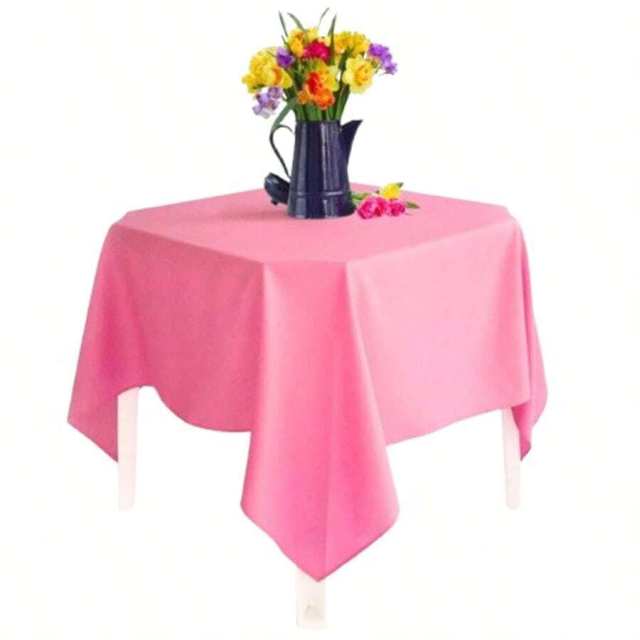 8 Square Tablecloths 1.50 X 1.50 Oxford Fabric Overlock Finish - Hồng - Xem 1