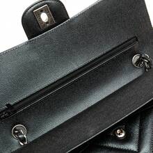 CHANEL Authenticated  PRE-OWNED Medium Classic Caviar Double Flap Bag - 黑色 - 查看 8