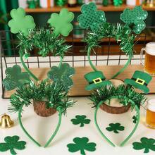 1pc Irish Festival Headband, St. Patrick's Day Party Costume Hat Headband With Four-Leaf Clover And Shamrock Decor, Carnival Party Supplies, Birthday Celebration - Multicolor - View 4