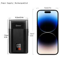 Hatteker 1pc Reciprocating Electric Shaver For Men With Display, Single Head Razor - Black - View 2