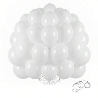 63pcs/123pcs (1 Set) White Party Decorative Balloons, Wreath Arch Balloon Set, DIY Balloon Tree, Balloon Arch, Birthday, Wedding, Valentine's Day, Party Decorative Balloons, Holiday, Wedding Balloon Bouquet, Balloon Set