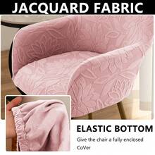 2pcs Jacquard Full Coverage Office Chair Cover - Elastic, Durable, All Season Use, Fits Swivel Office Chairs, Suitable For Gaming Room And Office - Pink - View 4