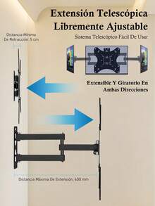 Soporte de TV universal extraíble de 14 a 55 pulgadas, soporte de TV giratorio, brazo para colgar, adecuado para TV, montaje en pared para monitor - Apto para 14-55 pulgadas - Ver 10