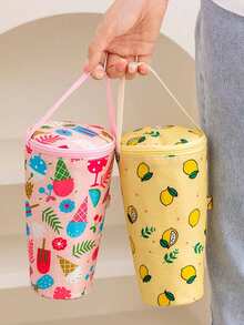 保温饮料袋，奶茶杯套，便携式办公提手杯袋，奶茶包 - 彩色 - 查看 1