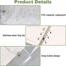 1个A5/A6透明软PVC六孔预算活页夹，可搭配计划本活页夹封面，带保护套，按扣闭合，适用于会议、旅行、办公用品、学习用品（款式随机），不含笔