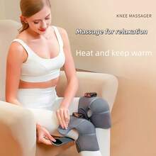 1 Pc Multifunctional Knee & Leg Massager | Heated Knee Support Bag With Massage | Wireless Knee Massager With Heat & Vibration | Warm Massage Knee Pad - USB Rechargeable, Suitable For Knee, Shoulder & Elbow, Joint Care, Portable Design, Lightweight, Durable Material, Breathable Cover, Ideal For Office Workers - Grey - View 9
