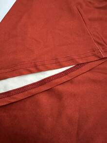 GRDR 1pc Men's Casual Round Neck Colorblock Short Sleeve T-Shirt, Business Style, Summer - Red - View 8