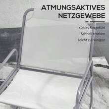 Outsunny 3-Piece Bistro Set, Balcony Furniture Set With 1 Table And 2 Chairs, Garden Seating Group For Garden And Patio, Mesh, Light Grey