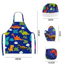 4pcs Kids Kitchen Apron Set, Suitable For Boys And Girls, Includes Baking Tools, Dinosaur And Fruit Pattern Aprons, Realistic Kitchen Roleplay Set, New Year, Birthday Gift, Easter Gift, Girls Toys, Boys Toys, Kitchen Play Set, Children's Painting Aprons, Birthday Gift, Back To School Gift - Multicolor - View 11
