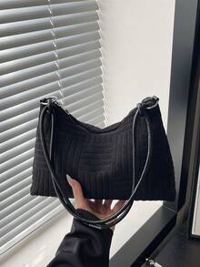 Nouveau sac à bandoulière minimaliste de grande capacité personnalisé - Noir - Voir 11