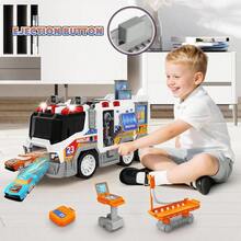 Hony Play Ambulance Toy Vehicle Toddler Truck Toys With Effect Sound Includes CT Equipment Stretcher Trolley 2pcs Ejecting Race Cars Birthday Gifts For 3 4 5 6 7 8 Years Old Boys GirlsNot Only Can It Bring Enjoyment, But It Also Has Educational Value. - Multicolor - View 7