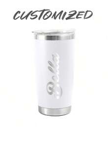 1PC Personalized 20 Oz Tumbler, Custom Name Travel Mug, Laser Engraved Tumbler, Stainless Steel Water Cup, Bridesmaid Tumbler, Insulated Tumbler Easy To Clean, Exquisite,High-Quality Custom, Personalized, Unique Ideal Gifts For Her Her, Boyfriend, Girlfriend, Dad, Mom,Family,Friends, School Students, Workers, School, Home, Office,Delicate Romance