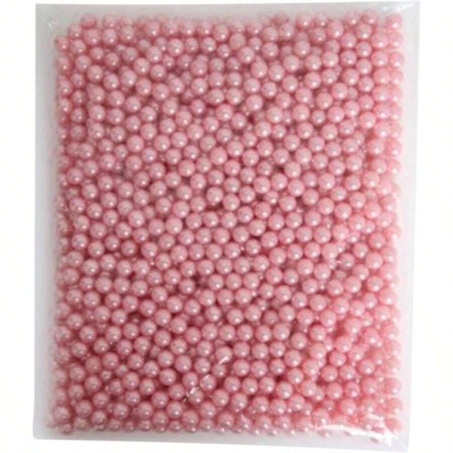 Soporte para Brochas de Maquillaje de Acrlico con Tapa, Caja de Almacenamiento Organizada para Encimera de Tocador, Mantiene las Brochas Rectas, Tubo cuadrado - Un paquete de perlas rosas ( 250 g) - Ver 1