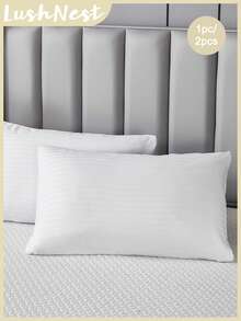 半件装缎面白色纯色枕套（半个枕套，不含枕芯），日常使用的聚酯化纤，柔软亲肤，适合室内卧室、主卧、客卧和次卧，四季皆宜。 - 白色 - 查看 2