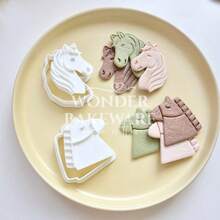 Cortadores de Biscoito em Forma de Pônei Animal 3D, Molde de Biscoito em Forma de Cabeça de Cavalo Fofo, Estampador de Fondant em Forma de Cavalo, Ferramentas de Decoração de Bolo PLA, Suprimentos de Cozimento - Cabeça de cavalo - Visão 6