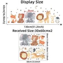2 件/套卡通动物图案墙贴，可爱墙贴艺术家居装饰贴纸，贴纸，墙贴，乙烯基家居装饰贴纸，春季装饰品让您的家焕然一新，节日装饰贴纸礼物生日毕业 - 彩色 - 查看 7