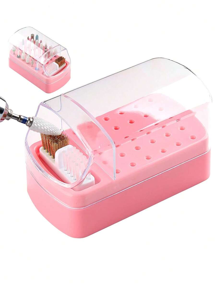 30-Hole Nail Art Rhinestone Storage Box, Polishing & Grinding Head Stand, Nail Drill Bit Organizer Holder - Multicolor - View 1