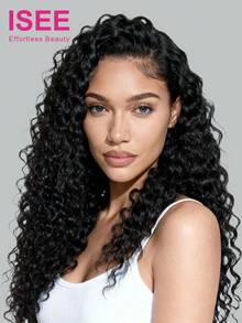 ISEE Hair Wear Go 无胶假发，未经加工的处女发，水波纹，6*4 高清蕾丝闭合假发，180% 密度，30 英寸长，预剪蕾丝，预拔发际线 - SNatural - 查看 2