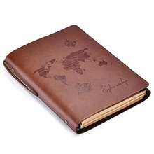 Cuaderno de piel recargable A5 cuaderno de bocetos clásico diario de viaje para niñas mujeres y hombres carpeta de 6 anillos A5 cuaderno de bocetos de 200 páginas en blanco para escribir dibujo - como en la foto - Ver 5