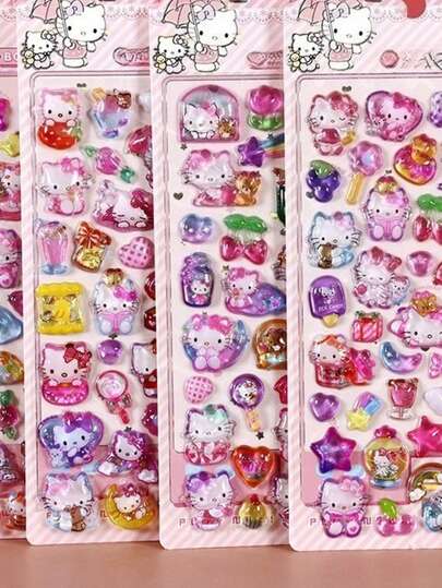 各式可爱卡通闪光水晶浮雕装饰钻石贴纸（颜色可能略有差异）