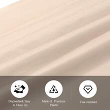 Ivory 6 Pack Plastic Table Cloth 54\ X 108\, Disposable Tablecloths Rectangle Table Cover, Plastic Tablecloths For Parties,Rectangle,Ivory - 象牙 - 查看 5