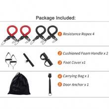 Didiseaon Juego de Bandas de Resistencia para Pedales Cuerda para Tirar Pedales para Yoga y Fitness 4 Tubos Material Ecológico Duradero Portátil para Entrenamiento Casa y Exteriores - Negro - Ver 6