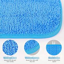 5-Piece Set Of Heavy-Duty Reusable Mop Pads (Excluding Mop) -10.8-Inch Oversized Washable Microfiber Cleaning Pad, Suitable For Both Dry And Wet Cleaning Replacement Pads For Hardwood, Ceramic Tiles, And Vinyl Flooring (5-Piece Set), Compatible With Multiple Mop Machines, Wear-Resistant Fabric Structure, High-Quality Materials, Suitable For Busy Families To Use ZZ8J - 藍色 (27.5*15.5吋) - 查看 4
