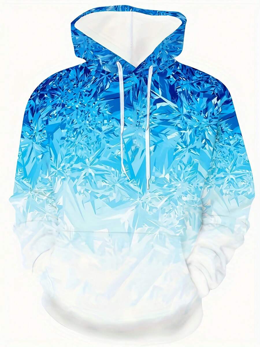 Digital Print Fashion Hoodie - Autumn Sweatshirt - 3D Print Digital - Frozen Gradient Print Pattern - 樣式1 - 查看 1