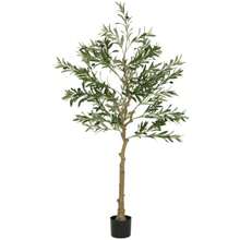 Artificial Plant, Artificial Olive Tree, 150 Cm, 720 Leaves, 40 Olives, Sturdy Flower Pot, Decorative Plant, Green