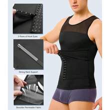 Chaleco Faja Corset Ajustable Para Caballero, Fajas para Hombres, Ligero y Transpirable, Hombre Faja de Abdomen para Ejercicios de Gimnasio, Adelgazamiento del Abdomen y Soporte de Cintura - SG - Ver 2