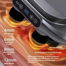 6 unidades Pistolas de masaje inteligentes, carga Tipo-C (batería de litio de 2000mAh), alta potencia de salida, fuerza de conducción potente, bajo nivel de ruido, pantalla LED, 9 modos, 20 niveles de intensidad, adecuado para diferentes partes del Body, regalo perfecto para el Día del Padre, Día de la Madre y San Valentín - Gris - Ver 3