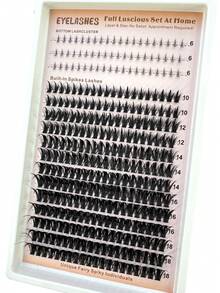 HBZGTLAD 新款16排300D/200D/160D/100D/60D蓬松假睫毛簇+下睫毛，含睫毛夹，适合日常及派对使用，DIY睫毛嫁接，假睫毛