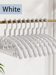 1 pezzo/3 pezzi Grucce per abiti in plastica resistente, spalle rinforzate e allargate, gancio rotante a 360°, antiscivolo, adatte per abbigliamento adulto, grucce spesse e larghe antiscivolo, per uso domestico - Multicolore - Visualizzare 5