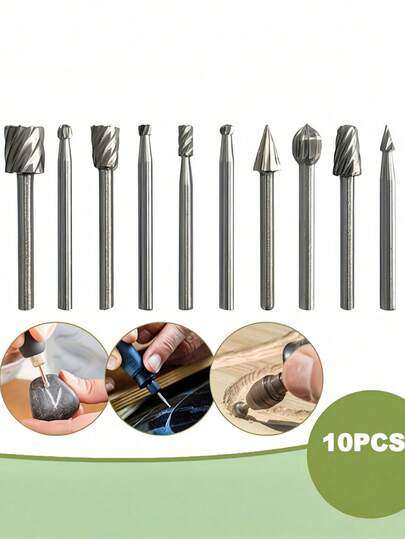 10pcs/Set High Precision Cobalt High Speed Steel Stepped Drill Bit Set, With Dual Cutting, Rotating, Cutting And Planing Functions. Suitable For Grinding, Polishing And Carving Steel, Wood, Metal, Stone And Tile. Compatible With Electric Drills, No Assembly Required, Also Suitable For Wooden Doors, Windows And Cabinets.