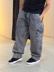 All Loose Pocket Button Drawstring - Black - View 5