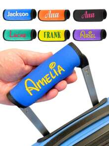 Personalized Name Luggage Handle Wrap, 8 Color Options, Customizable Text/Name, Size 15.5x14.5cm, Travel Suitcase Accessory, Suitable For Vacation, Birthday, Valentine's Day, Mother's Day, Anniversary, Perfect Commemorative Gift For Family And Friends, Ideal Wedding Or Birthday Present, Multi-Functional, Durable, Stylish. - Multicolor - View 4