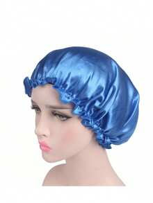 1pc Unisex Elastic Beanie Hat With Ribbed Edge And Y2k Fashion Style, Winter Hair Sleep Cap - Green - View 10