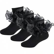 Kids Shoe Decorations - 黑色+白色+玫紅色 - 查看 9