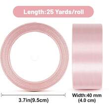 Baby Pink Satin Ribbons 40mm: Wide Fabric Ribbons For Gift Wrapping, Crafting, Party Decoration & 22m - Green - View 10
