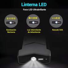Arrancador de coche de 1500 A y 12 V | Carga rápida inteligente por USB | Clip potente + linterna LED trimodo | Estuche portátil - Multicolor - Ver 5