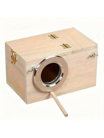 1 pieza Caja de cría de loro de madera, nido de incubación, nido de pájaro vertical, caja de nido aislada, jaula de cría de pájaros, adecuada para cacatúas y periquitos, accesorios para casa de pájaros, suministros para mascotas, ventana de observación transparente, adecuada para varios pájaros y periquitos, suministros para mascotas, jaula de cría de loros, decoración de jardín al aire libre, diseñada para suministros de pájaros, regalo de Navidad.