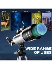 EZIFY 150X 70mm Astronomical Telescope - High-Powered With 3 Eyepieces 2 Barlow Lenses, Portable For Outdoor Hunting Camping Gift - F30070M Blue - View 5