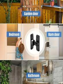 1个重型安全门锁把手，商用/家用级安全螺栓锁，带防撬功能，90°/180°可调节滑动锁舌，含螺丝，手动操作，加固耐用结构，适用于浴室、住宅等场所。 - 彩色 - 查看 6