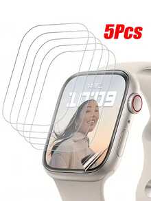 Bộ 5 miếng dán màn hình gel cho Ultra S10 S8 S9 S7 S6 S5 S3 S1 Series, chống sương mù, màng gel cong, 9 lớp chống trầy xước, chất liệu TPU mềm trong suốt độ phân giải cao, miếng dán màn hình đồng hồ thông minh, phù hợp với 46mm 49mm 48mm 47mm 45mm 44mm - Trong sáng - Xem 5