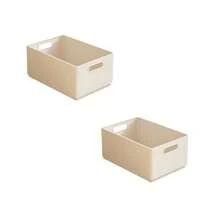 2/1个可折叠塑料收纳盒，多功能抽屉式收纳盒，大容量衣柜整理盒，化妆品收纳盒，袜子收纳盒，适用于衣柜整理、桌面收纳、房间收纳 - 奶油色門 - 查看 13