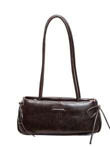 Fashionable Retro Underarm Baguette Bag, Unique Design - Coffee - View 9