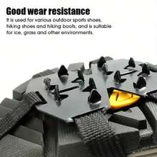 1Pair Of 24 Tooth Anti Slip Ice Claws - Ice And Snow Shoe Covers, Suitable For Hiking, Rock Climbing, Walking, Running, And Hunting
